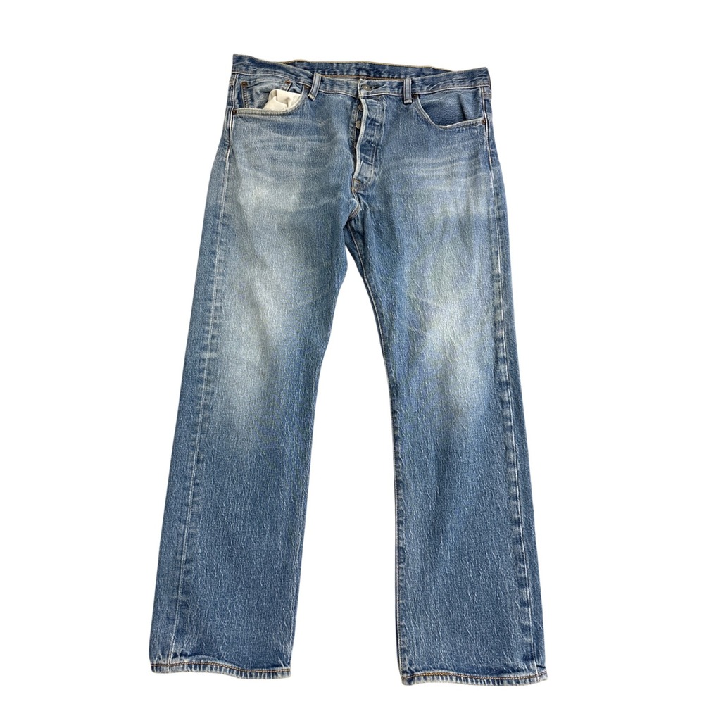 Levis 501 Original Fit Jeans Mens 36x30 Medium Wash Straight Leg Button Fly